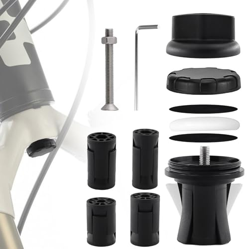 TOKSEO Support airtag vélo étanche design caché pour vélo avec trous 17-26 mm, couvercle inférieur en aluminium, coque extérieure en plastique, clé hex.