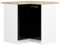 AKORD | Eck-Küchenschrank mit Arbeitsplatte - Oliwia S90 | Küchenunterschrank mit 2 Türen und 2 Einlegeböden | Unterschrank Küche 90 cm Breit | ABS-Kante 18 mm | 46 x 90 x 85 cm | Weiß & Schwarz Glanz