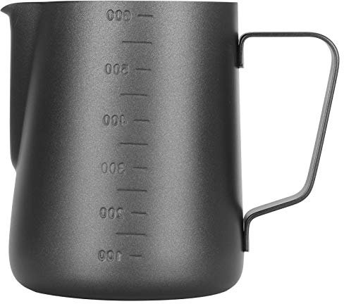 FLEXMAN Coppa Milk Frother, Brocca a Vapore Espresso in Acciaio Inossidabile, Tazza di Schiuma di Latte con Doppia Scale, Accessori per Macchine per Caffè Espresso per Casa (600 ml)