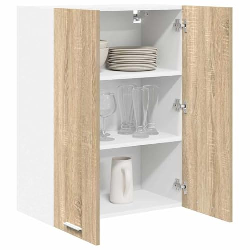 vidaXL Mueble Colgante con Almacenamiento Roble Sonoma 60 x 31 x 80 cm, Armario de Cocina Moderno, diseño Rectangular, Gran Espacio, Materiales Resistentes, Estilo contemporáneo, soluciones de hogar