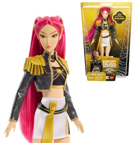 Mattel Kpop Demon Hunters HUNTR/X Mira Golden Poupée Chantante | Tenue signature amovible, 5 articulations, inspiré du film, JRN41