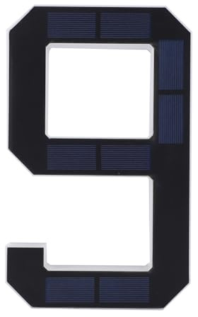 Spacnana Número de Casa con Luz Solar de 9 Pulgadas Señal de Dirección Retroiluminada por LED Números de Casa Modernos Iluminados con Detección Automática de Luz para Entrada de Porche de