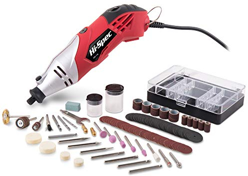 Hi-Spec Rotary Tool Kit Set 170W 1.4A with 121 Piece Dremel Compatible Bit Accessories. Drill, Cut, Trim, Grind & Sand in DIY Repairs, Hobbies & Craftwork