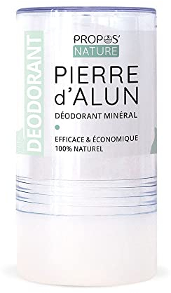 Déodorant Minéral Pierre d'Alun Bio - 115 g - 100% naturel - Sans Alcool - Sans Parfum - Sans Colorant - Sans Hlorydrate d'Aluminium ni Conservateur