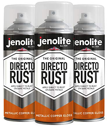 JENOLITE Directorust sprayfärg i koppar – applicera direkt på rost – primer, underull och topplack – glans – 3 x 400 ml