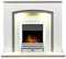 Adam Savanna Fireplace in Pure White & Grey with Eclipse Electric Fire in Chrome, 48 Inch