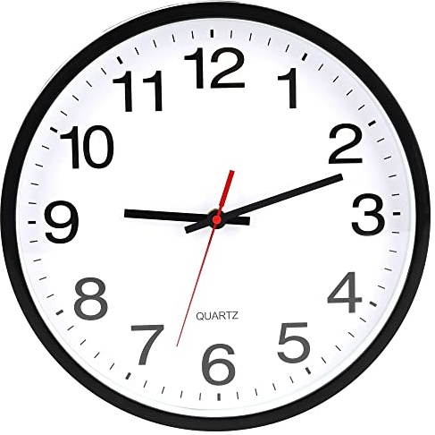 OceeK 12 Inch Wall Clock, Modern Wall Clocks Battery Operated, Silent Non-Ticking Analog Classic Clock Decorative,Black