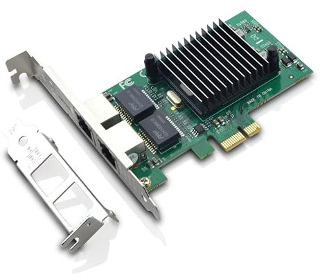 XWYWX 1Gb PCIe 2.0 X1 Puerto 2*RJ45 Nic Tarjeta de Red para Intel 82575EB Ethernet LAN 10/100/1000Mbps Adaptador Network Card Comparar con E1G42ET para Win/Linux/FreeBSD/VMware-X2R1113-11