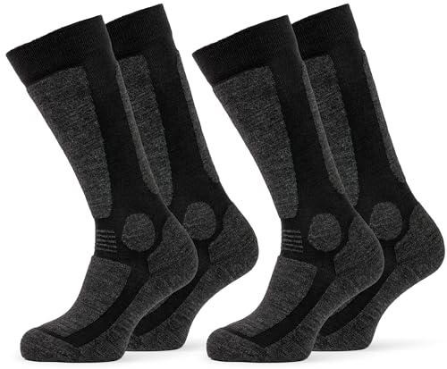 Occulto Herren Merino Skisocken 2er Pack (Modell: Toni) Schwarz 43-46