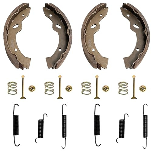 CZoom Golf Cart Brake Shoes Pads & Spring Kit Assembly for EZGo Medalist/TXT 1997+, Workhorse /ST350 1996+, Gas RXV 2008+ and Yamaha 1993-2006 G14 G16 G19-G22