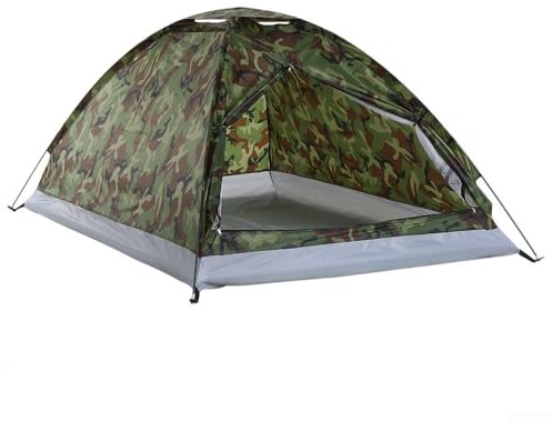 Sileduove Tente de Camping pour 1 2 Personnes, Ultra légère, Camouflage, Jardin, Protection, randonnée (2 Personnes)