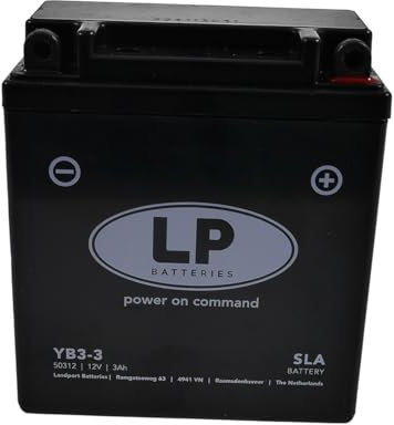 LANDPORT Batterie LB3-3 12V 3Ah, 98x56x110mm kompatibel für Simson Star 25 50 80, Honda Lead 125, SH Scoopy, Suzuki DR 600 650, Yamaha TZR 125, XT, YBR