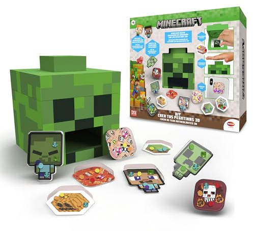 CREA I Tuoi Adesivi 3D Minecraft, Divertente macchina per creare adesivi per videogiochi, Personaggi Gemme, Regalo per ragazze e ragazzi oltre 6 anni, Bizak (63334320)