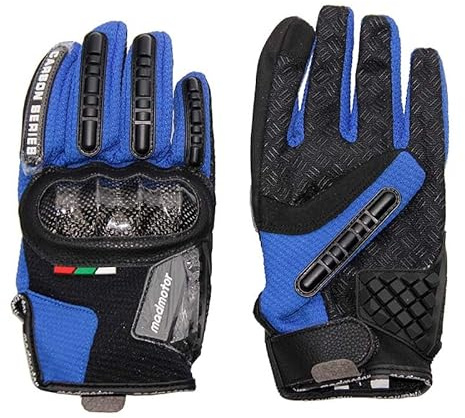 Mud Defeater Motor Kinder Handschuhe Motocross Motorrad Downhill Bike MTB Mountainbike madmotor Offroad blau (L)