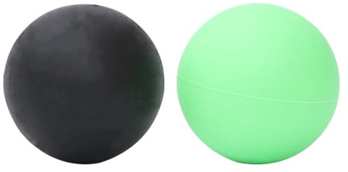 HANABASS 2pièces Balles de Massage Tpe pour Fascia Set pour Yoga et Fitness sans Coutures Noir et Vert