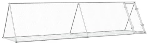 Mhdvray Cercado para conejos, 400 x 105 x 91 cm, recinto para conejos de acero galvanizado, caño estable para animales pequeños para conejos, gallinas y patos, recinto exterior con puerta y sistema de