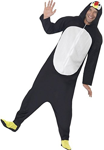 Smiffys Pinguin Kostüm, All-in-One mit Kapuze