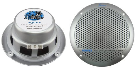 Pyle Dual Cone Marine Lautsprecher (12,7 cm (5,25 Zoll), 300 Watt) Silber