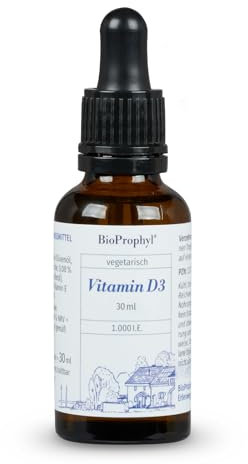 BioProphyl® Vitamin D3 1.000 I.E. 25 µg. in hochwertigem nativem Olivenöl - Natürliches Vitamin D3 Cholecalciferol 750 Tropfen 30ml Vitamin D mit sehr hoher Bioverfügbarkeit