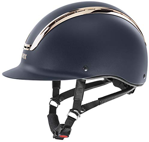 uvex suxxeed Chrome - robuster Reithelm für Damen und Herren - individuelle Größenanpassung - optimale Belüftung - Navy matt-Coral - 54-55 cm