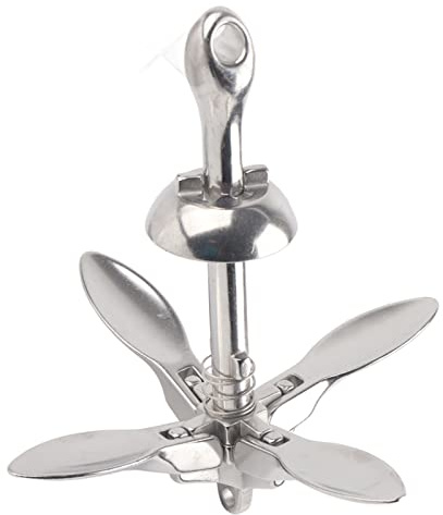 Universal 1 . 5 lb 0 . 7KG Barco de acero inoxidable plegable Grapnel Ancla de anclaje Hardware para yate marino Barco inflable Canoa Kayak ,Serie de barcos/yates