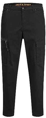 JACK & JONES Jjiace Jjdex Tapered AKM Black Noos Cargo - Pantalón para Hombre, Negro, 30W x 32L