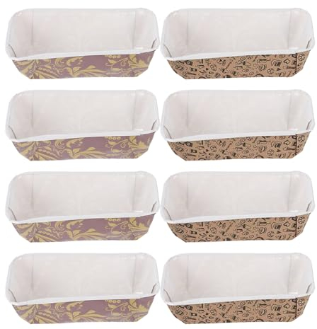 Housoutil 50 Stück Backform für Kuchen, Papier, Backen, Rechteckige Fütterung, Nicht Stäbchen