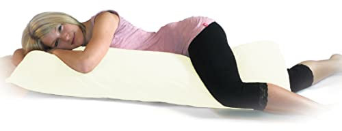 Dukal | Bezug für Seitenschläferkissen | 40x140-40x145 cm | aus hochwertigem DOPPEL-Jersey | 100% Baumwolle | Farbe: perlweiss