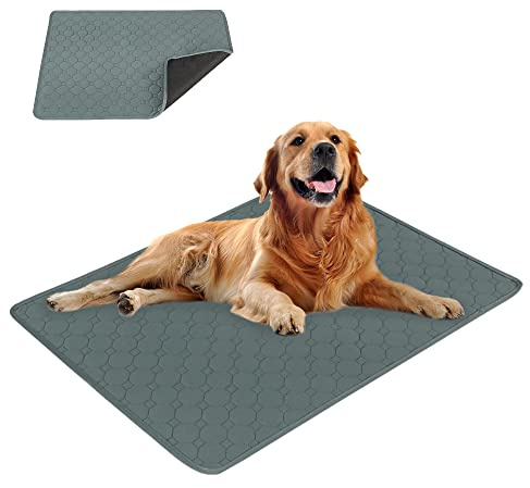 Eastlion Tappetini Igienici per Cani,Super Tappetini Lavabile Assorbenti Cane,Traversina Lavabile per Cani,Riutilizzabile Tappetini Cane Adatto a Cani e Gatti(1 PZ 60x45 cm) S-Grigio