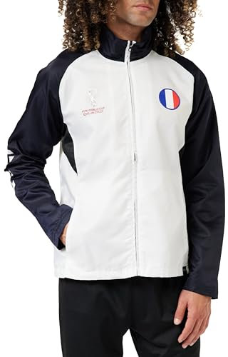 FIFA Herren Offizielle World Cup 2022 Trainingsjacke – Frankreich, weiß/Marineblau, L