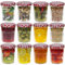 COS Lot de 12 pots à confiture en verre à large goulot avec couvercle à visser Rouge 324 ml