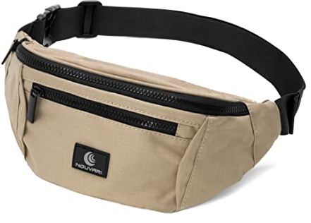 Bauchtasche Herren und Damen Khaki-Grau Hüfttasche für Festival, Camping & Sport Unisex Wasserabweisende Gürteltasche für Reisen, Outdoor & Wandern (Khaki-Grau)