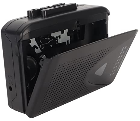 Reproductor de Casete Portátil, de Radio FM Am Retro con Altavoz y Conector para Auriculares, Convertidor de Casete a MP3, Grabadora de Reproductor de Cinta para Viajes, (Negro)