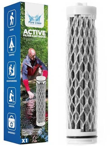 Pure Clear Replacement Filter for Active Water Bottle - Water Bottle Filter Cartridge with 200 Litre Life Span - Electro-Adsorptive Technology to Remove Viruses, Bacteria, Heavy Metals & More
