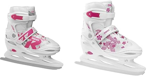 Roces Kinder Jokey Ice 2.0 Girl Verstellbarer Schlittschuh, White-Fuchsia, 30-33 EU & Mädchen Jokey Ice 3.0 Girl Schlittschuh, White-pink, 26-29