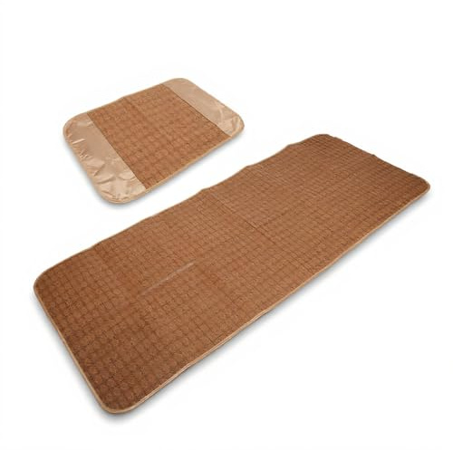 Summer Mattress, 76.8x31.5in, Foldable Polyester Sleeping Mat | cooling sleeping pad, cool pad, for home school dormitory, four non slip elastic bands on the back, good air permeability
