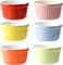 6Pcs 8 oz Ramekins Set, Creme Brulee Ramekins Oven Safe, Porcelain Ramiken Set, Souffle, Custard Cups for Baking and Ice Cream Bowl(6 Colors)