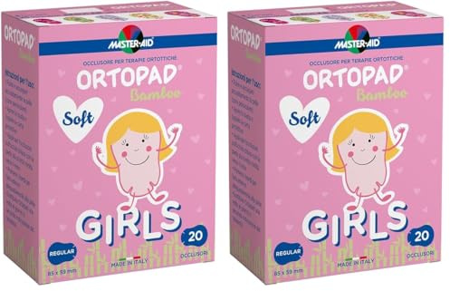 MASTER AID Ortopad Soft Girls Regular - Cerotti Colorati Oculari per Bambini - Cerotto Occlusore Occhio Bambini per il Trattamento di Occhio Pigro e Strabismo - 1 Confezione da 40 Pezzi - 8,5 x 5,9 cm