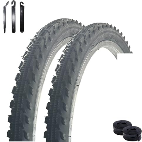 2 x VEE Rubber V185 24 Fahrradreifen Schwarz 47-507 (24 x 1.75) + 2 x passende Schläuche DV inkl. maxxi4you Reifenheber