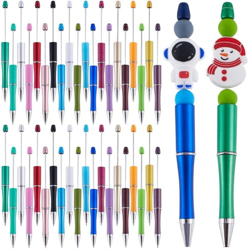 SUNNYCLUE 20 bolígrafo con Cuentas Bolígrafo con Cuentas de Colores A Granel Creativo Retráctil con Tinta para Bolígrafos para Manualidades Decoraciones Escuela Oficina Suministros de Graduación Escri