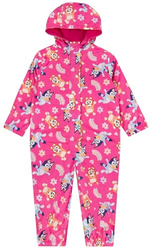 Bluey Girls Puddle Suit | Bingo Girls Rain Suit | All In One Kids Raincoat | Ages 18 Months To 8 Years