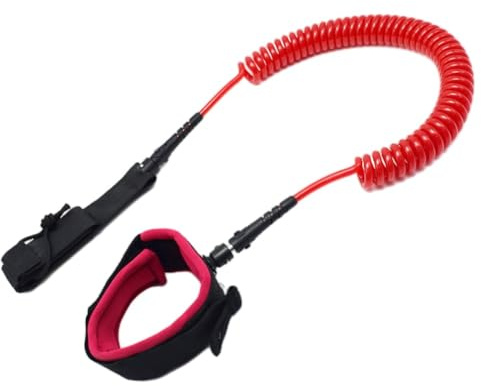 Wlinfetity Correa de SUP en espiral para tabla de remo con clip de liberación rápida, cordón de TPU en espiral, 3,05 m de longitud, 7 mm de diámetro, compatible con la mayoría de tablas de surf