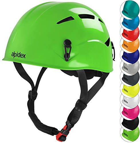 ALPIDEX Casque d'escalade Universel pour Les Adolescents et Les Adultes en 12492 Casque Alpinisme en Beaucoup Couleurs, Couleur:Apple Green