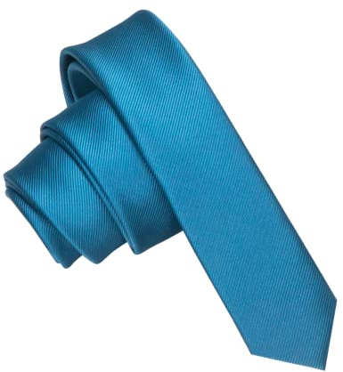 JEMYGINS Krawatte Blau Pfauenblau schmale Krawatten für Herren seide Hochzeit Schlips (15)