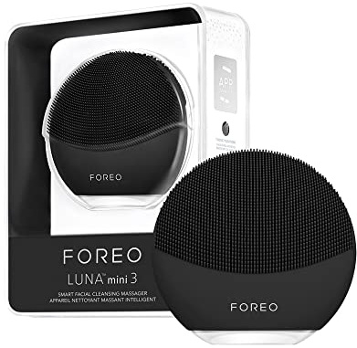FOREO LUNA mini 3 Brosse nettoyante visage - Accessoires voyage - Appareil de massage - Silicone ultra-hygiénique - Brosse facile d'utilisation - Brosse électrique - Connecté à l'app - Midnight