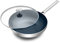 Blue Diamond Triple Steel Edelstahl Keramik Antihaft 28 cm Wokpfanne mit Deckel, Tri-Ply, PFAS-frei, Mehrschichtig, Induktion, Spülmaschinenfest, Backofenfest, Silber