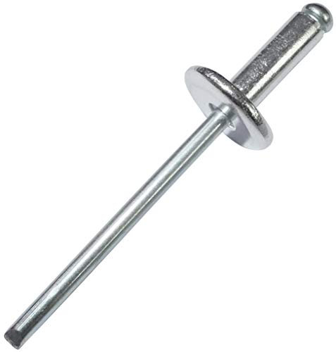 AERZETIX - C48155 - Lot de 100 Rivets aveugles Ø4x12mm à tête large 12mm - DIN 7337 C - rivet pop à rupture de tige - en aluminium/acier