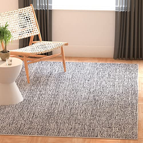 Safavieh Alfombra Contemporáneas para Sala de Estar, Comedor, Dormitorio - Abstract Collection, Pelo Corto, Negro y Marfil, 91 X 152 cm