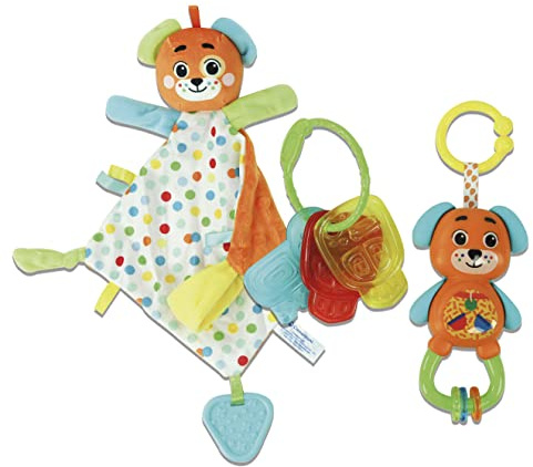 Clementoni - Baby presentset-valp-Sonaglin, nycklar och Dou-fodral, födelsepresent, nyfödd leksak 0 månader - tillverkad i Italien, färg flerspråkig, 17804