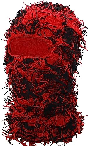 XYIYI Masque de Ski à Cagoule Distressed Balaclava Facial Plein Visage Tricoté Balaclava Hiver Coupe Vent Chauffe Cou pour Femmes Hommes
